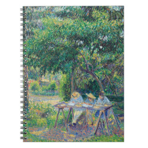 Enfants attablés dans le jardin Camille Pissarro Notebook