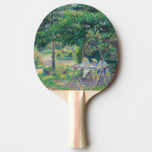Enfants attablés dans le jardin Camille Pissarro Ping Pong Paddle