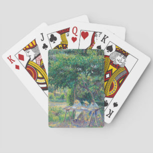 Enfants attablés dans le jardin Camille Pissarro Playing Cards