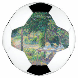 Enfants attablés dans le jardin Camille Pissarro Soccer Ball