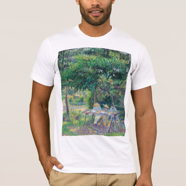 Enfants attablés dans le jardin Camille Pissarro   T-Shirt (Front)