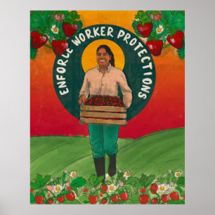 "Enforce Worker Protections" Poster by emitxin