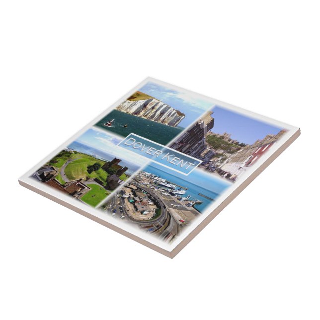 ENG005 DOVER castle, port, KENT, England, Ceramic Tile (Side)