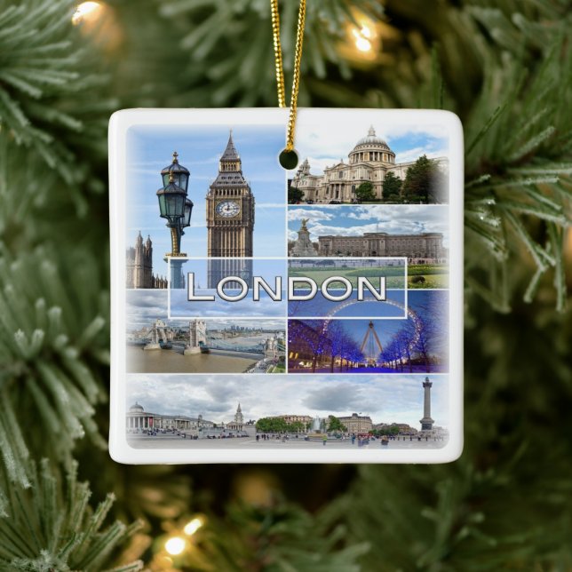 ENG025 LONDON, Big Ben, Westminster,  Ceramic Ornament (Tree)
