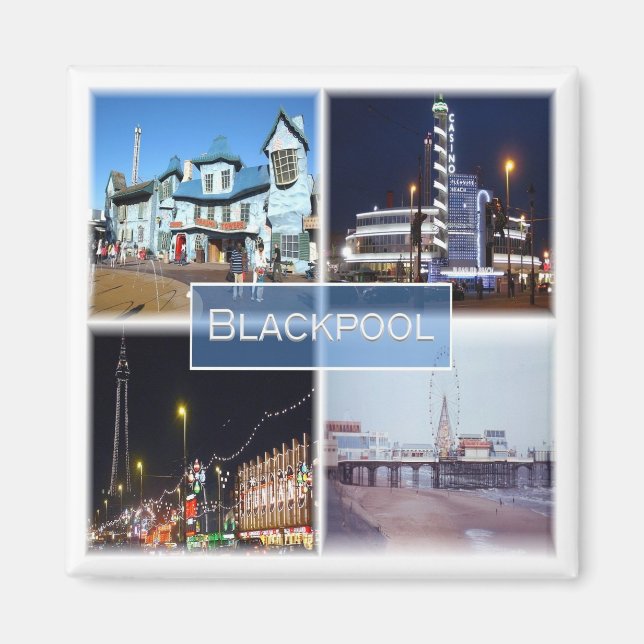 ENG032 BLACKPOOL, Lancashire, England, Fridge Magnet (Front)