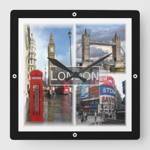 ENG048 LONDON, England, Europe, Square Wall Clock