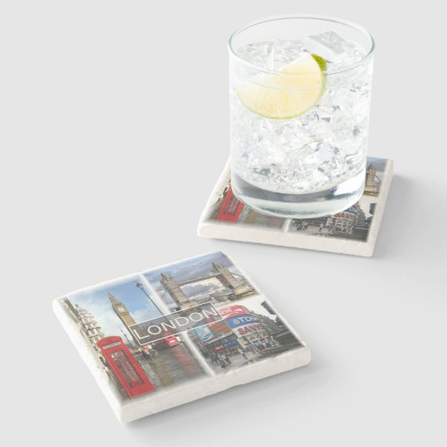 ENG048 LONDON, England, Europe, Stone Coaster (Side)