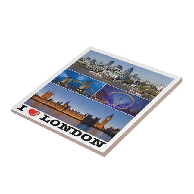 ENG065 LONDON "I LOVE", England, Ceramic Tile (Side)