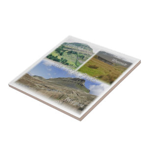 ENG069 THE THREE PEAKS, Yorkshire, Ceramic Tile