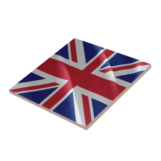 ENG103 WAVING FLAG of UNITED KINGDOM, Ceramic Tile (Side)