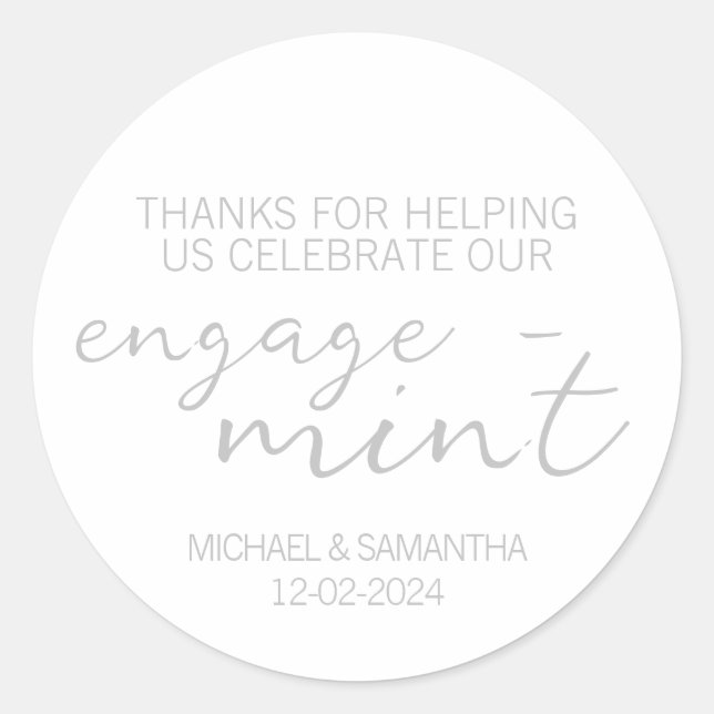 Engage Mint Thank You Engagement Classic Round Sticker (Front)