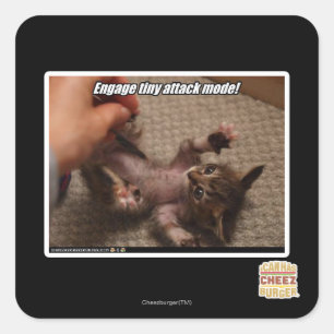 Engage tiny attack mode! square sticker