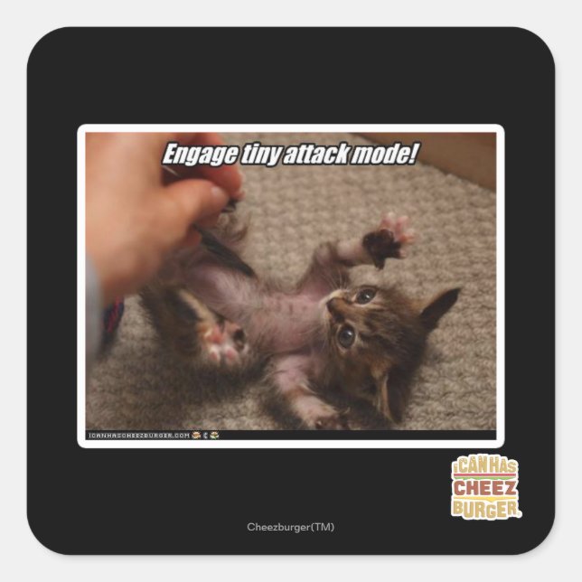 Engage tiny attack mode! square sticker (Front)