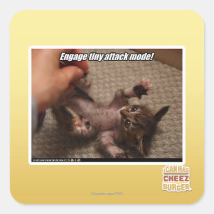 Engage tiny attack mode! square sticker