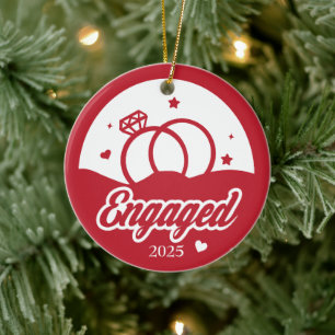 Engaged 2025 The Beginning of Forever Personalised Ceramic Ornament