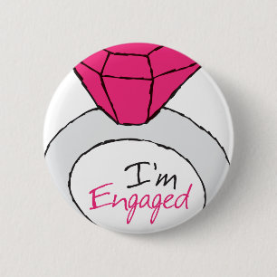 Engaged 6 Cm Round Badge