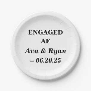 Engaged AF Custom Party Plates – Bold Modern Desig