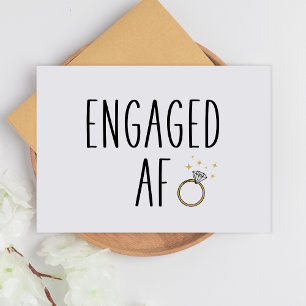 Engaged AF Funny Minimalist Engagement Card
