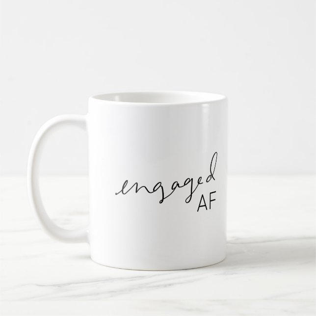 Engaged AF Script Engagement Mug (Left)