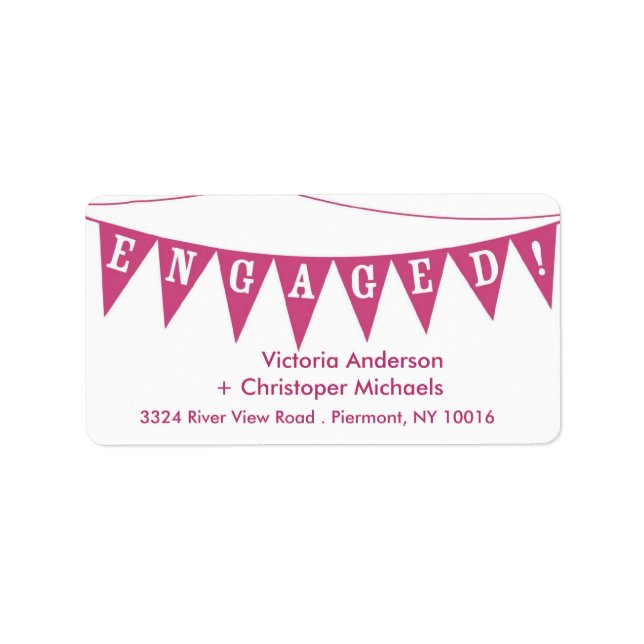 Engaged Banner Return Address Labels. Label (Front)