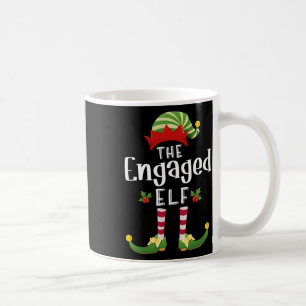 Engaged Christmas Elf Matching Pajama X-mas Party Coffee Mug