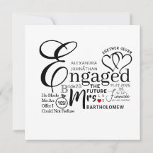 Engaged Collage Photo Wedding Announcement
