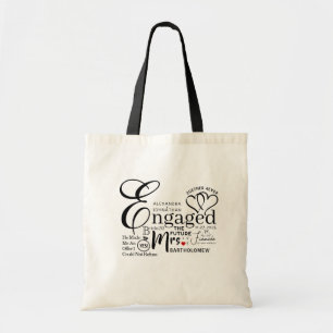 Engaged Collage Wedding Announcement Tote Bag