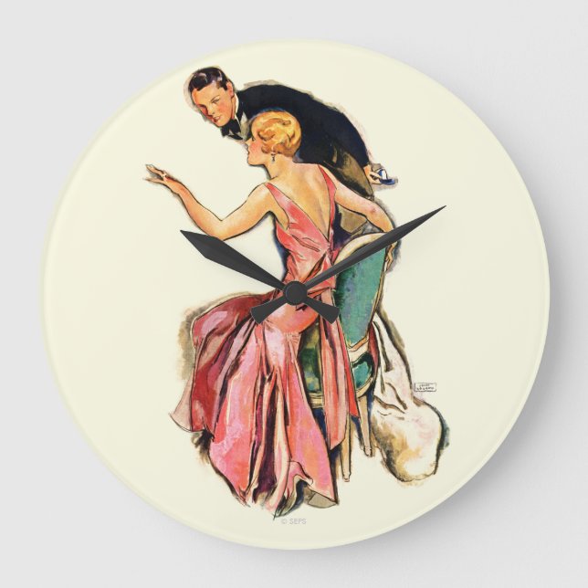 Engaged Couple Large Clock (Front)