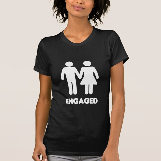 Engaged Couple (White Silhouette) T-Shirt (Front)