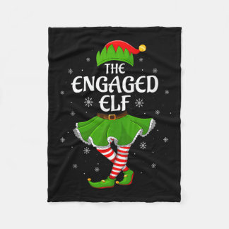 Engaged Elf Christmas Family Girls Women Elf Squad Fleece Blanket