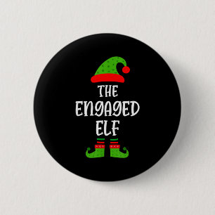 Engaged Elf Family Matching Christmas Engagement 6 Cm Round Badge