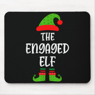 Engaged Elf Family Matching Christmas Engagement Mouse Pad