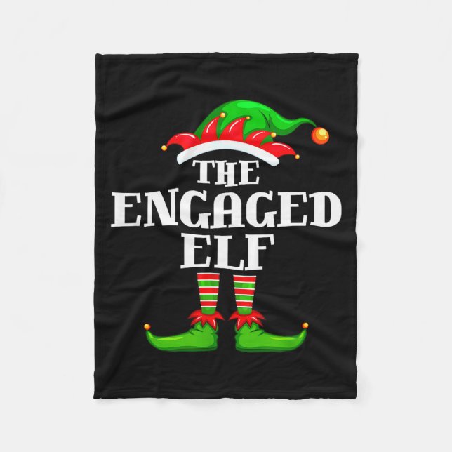 Engaged Elf Matching Family Group Christmas Party  Fleece Blanket (Front)