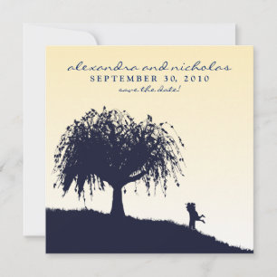 Engaged Embrace Save the Date Announcement (peach)