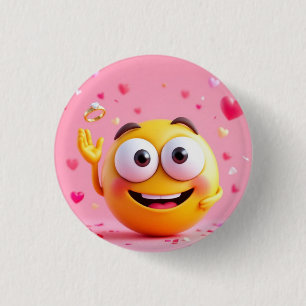 Engaged Emoji 3 Cm Round Badge