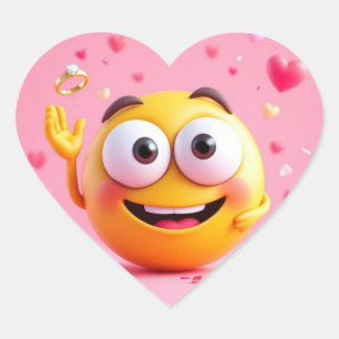 Engaged Emoji Heart Sticker