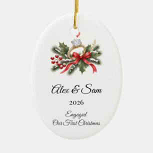 Engaged First Christmas Ornament Personalised