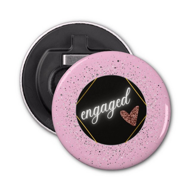 Engaged Glam Pastel Bottle Opener (Front)