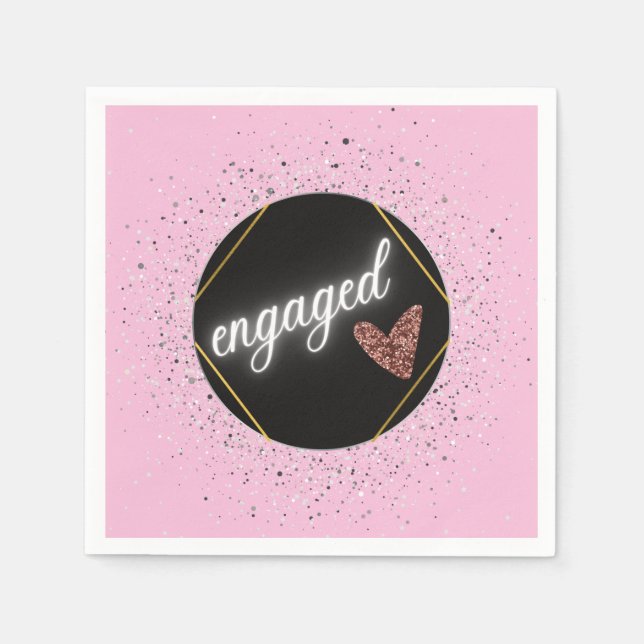 Engaged Glam Pastel Napkin (Front)