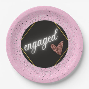 Engaged Glam Pastel Paper Plate