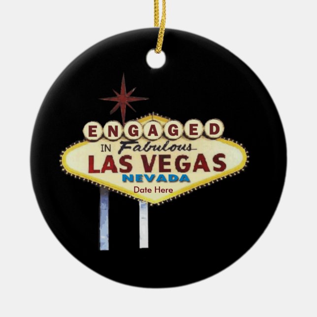 Engaged in Las Vegas Ornament (Front)