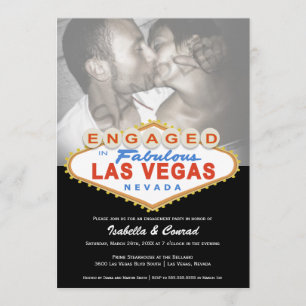 Engaged in Las Vegas Sign Engagement Party Invite