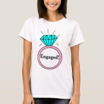 Engaged! Large Cartoon Diamond Ring T-Shirt