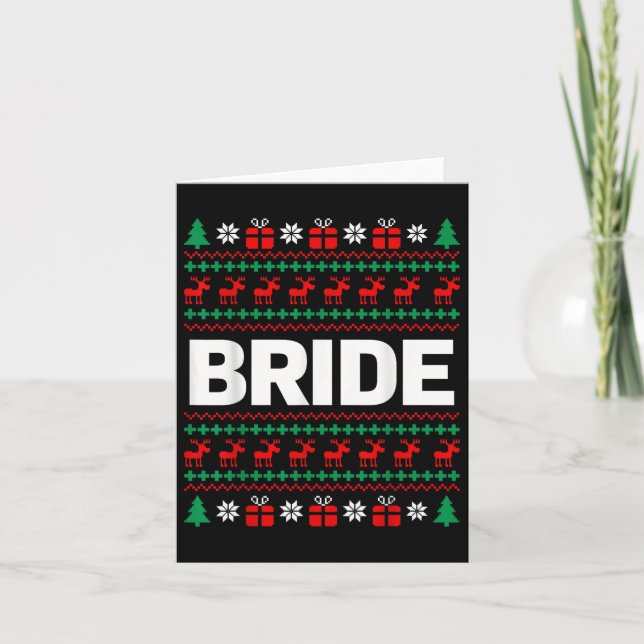 Engaged Married Couples Ugly Christmas Sweaters Gr Card (Front)