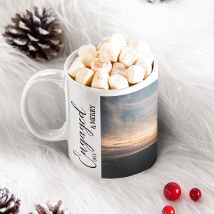 Engaged & Merry Couple Photo Coffee Mug