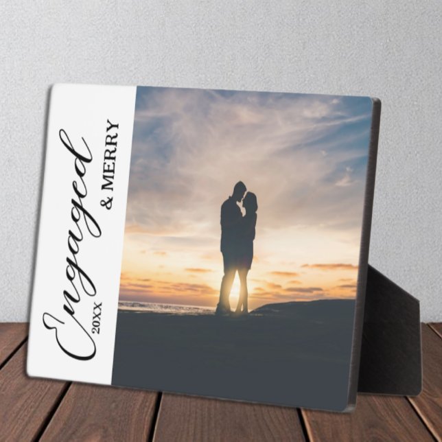 Engaged & Merry Couple Photo Plaque (Creator Uploaded)