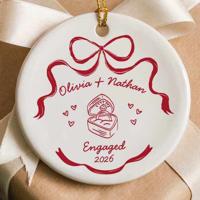 Engaged Ornament Engagement Gift (Engaged Ornament Engagement Gift Engagement Ornament Couples Ornament Engagement Announcement Weddin)