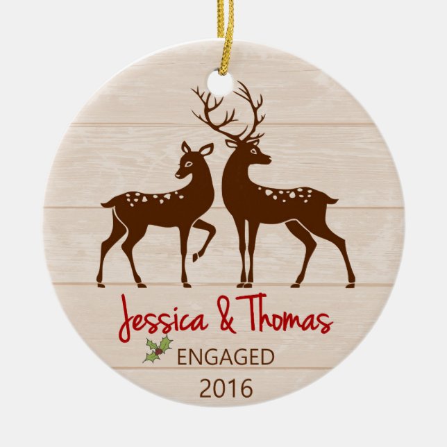 Engaged Personalised ornament (Front)