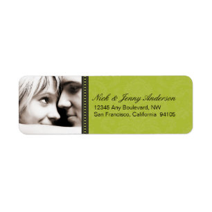 Engaged Photo Return Address Label (lime)