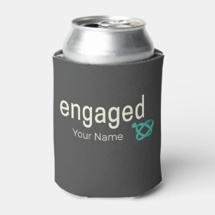 Engaged Rings Couples Bachelor Party or Wedding Can Cooler